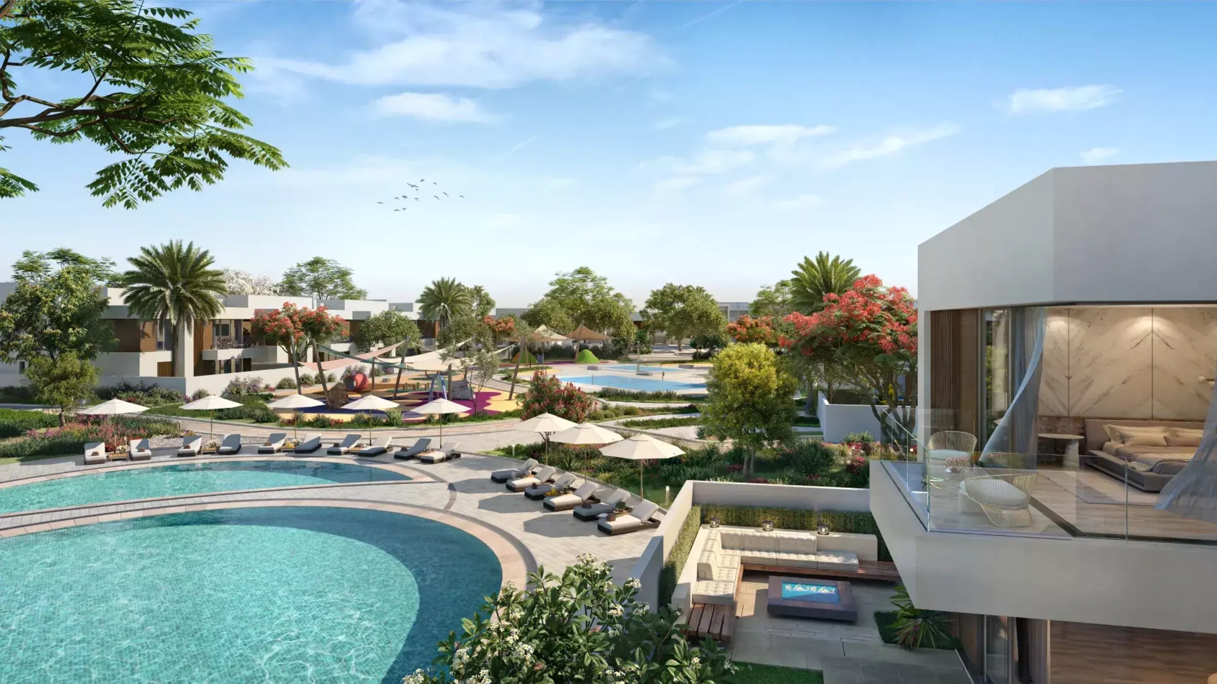 Render of a villa in The Dunes, the final villa phase of Saadiyat Reserve