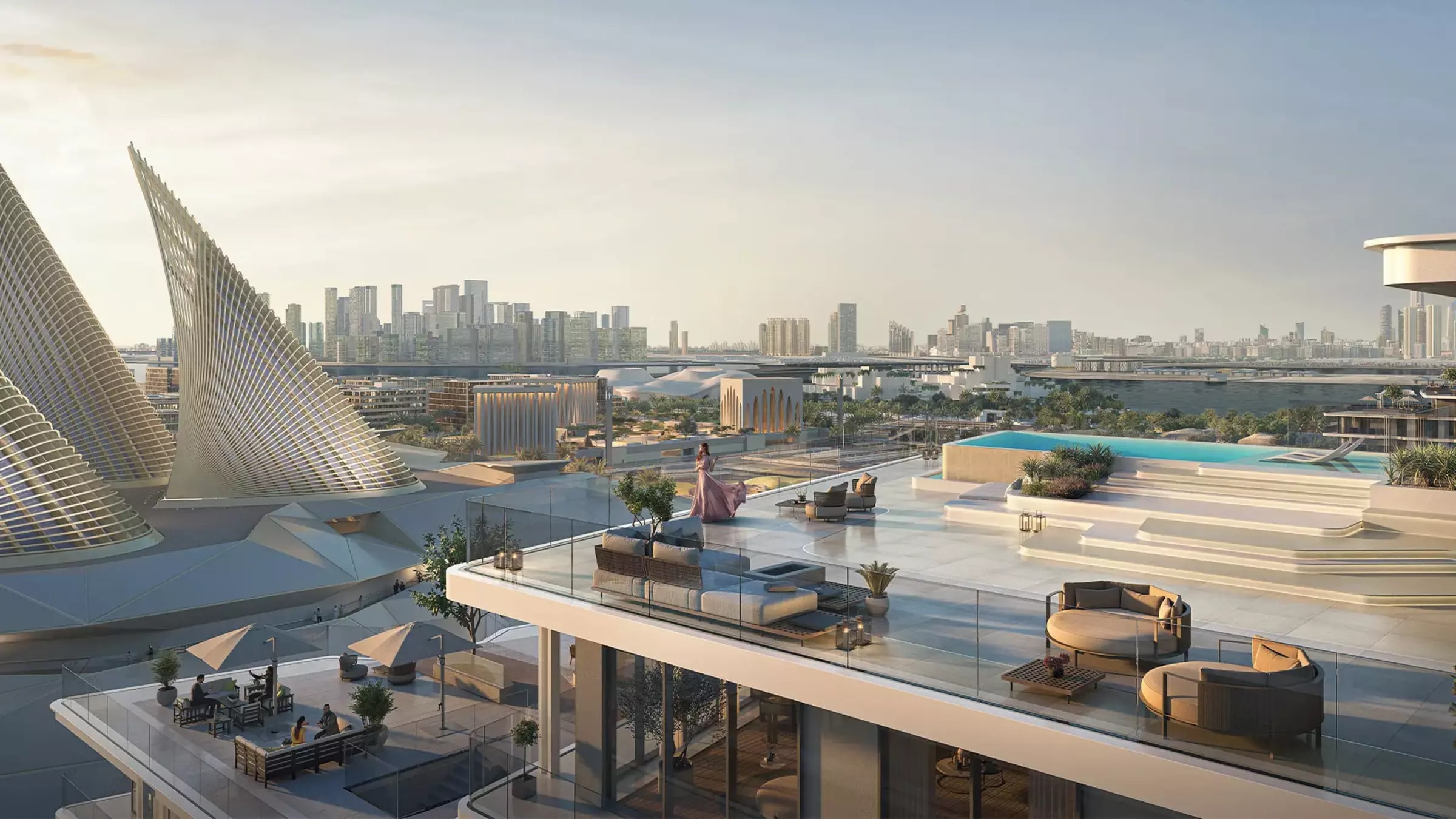 Render of The Source II façade in Saadiyat Grove