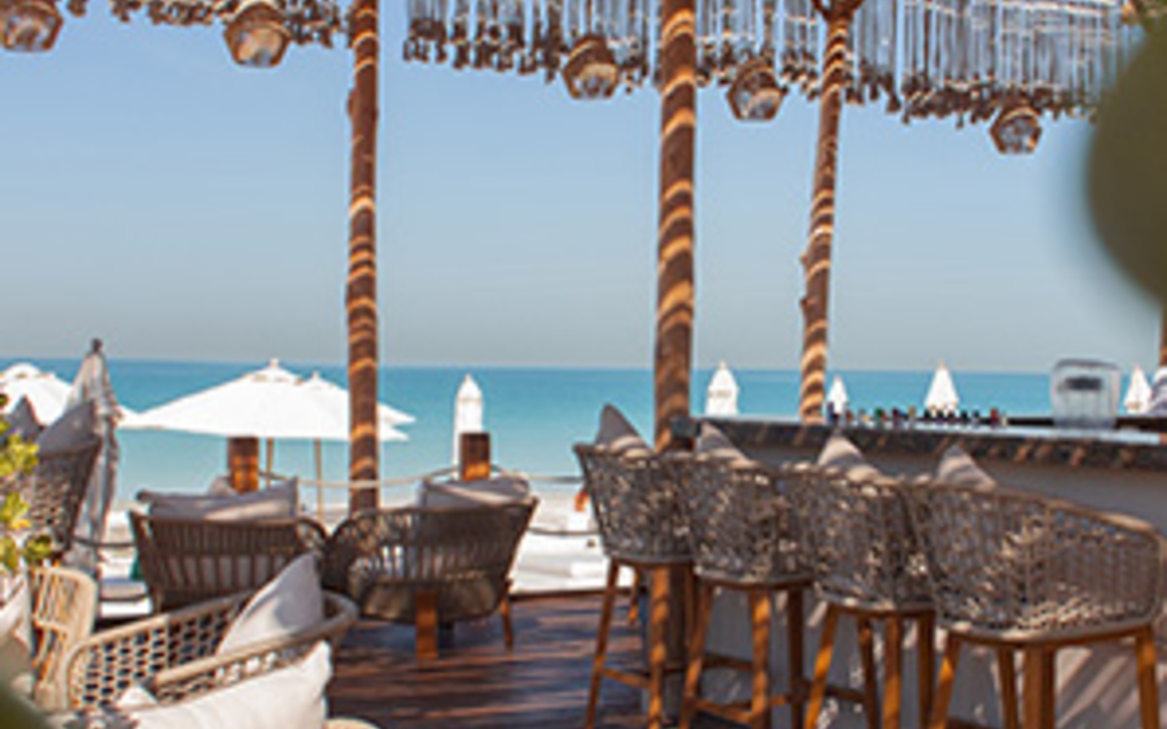 Surroundings: a beach terrace on Saadiyat Beach looking out over the Arabian Gulf